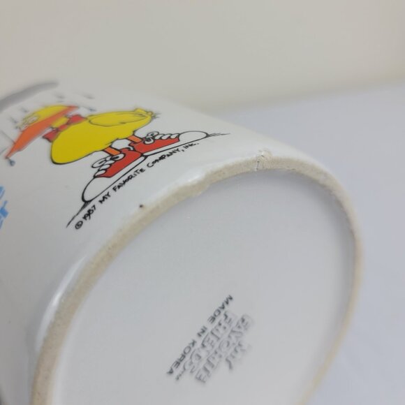 Vintage My Favorite Friends Mug, Duck rain weather Get Well coffee cup 1987 80s - Picture 13 of 16
